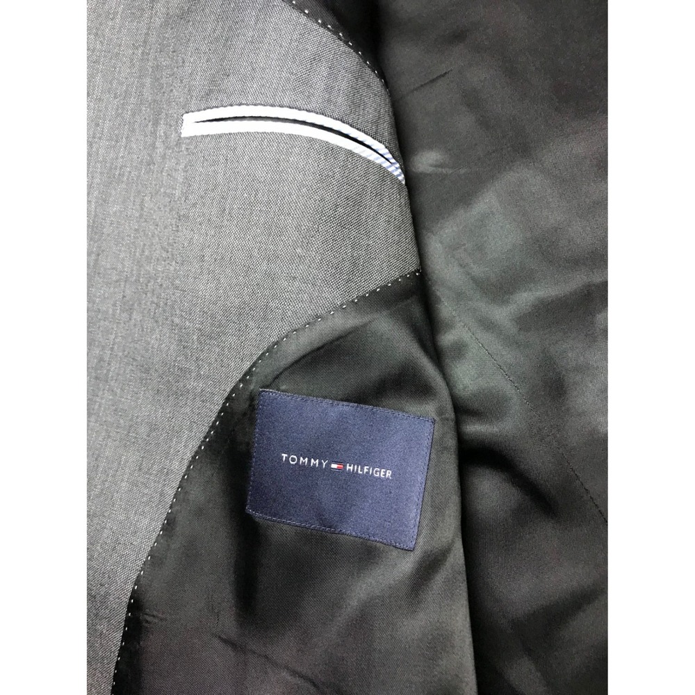 Tommy Hilfiger Mens 100% Wool Blazer Jacket Gray 2-Button Sport Coat XL 50 - Picture 4 of 11